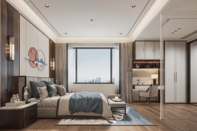 新中式卧室3D模型下载